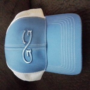 Game Guard meshback snap back hat, sky blue and white
